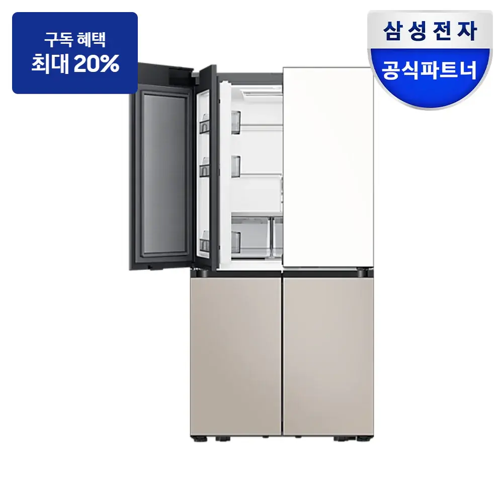 삼성 비스포크 AI 하이브리드 4도어 키친핏 Max 633L (푸드 쇼케이스) — 냉장고 구독 상품 그림